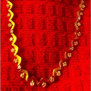 Antique 14k gold necklace with 35 mine cut diamonds & 18.2 grams of solid gold!